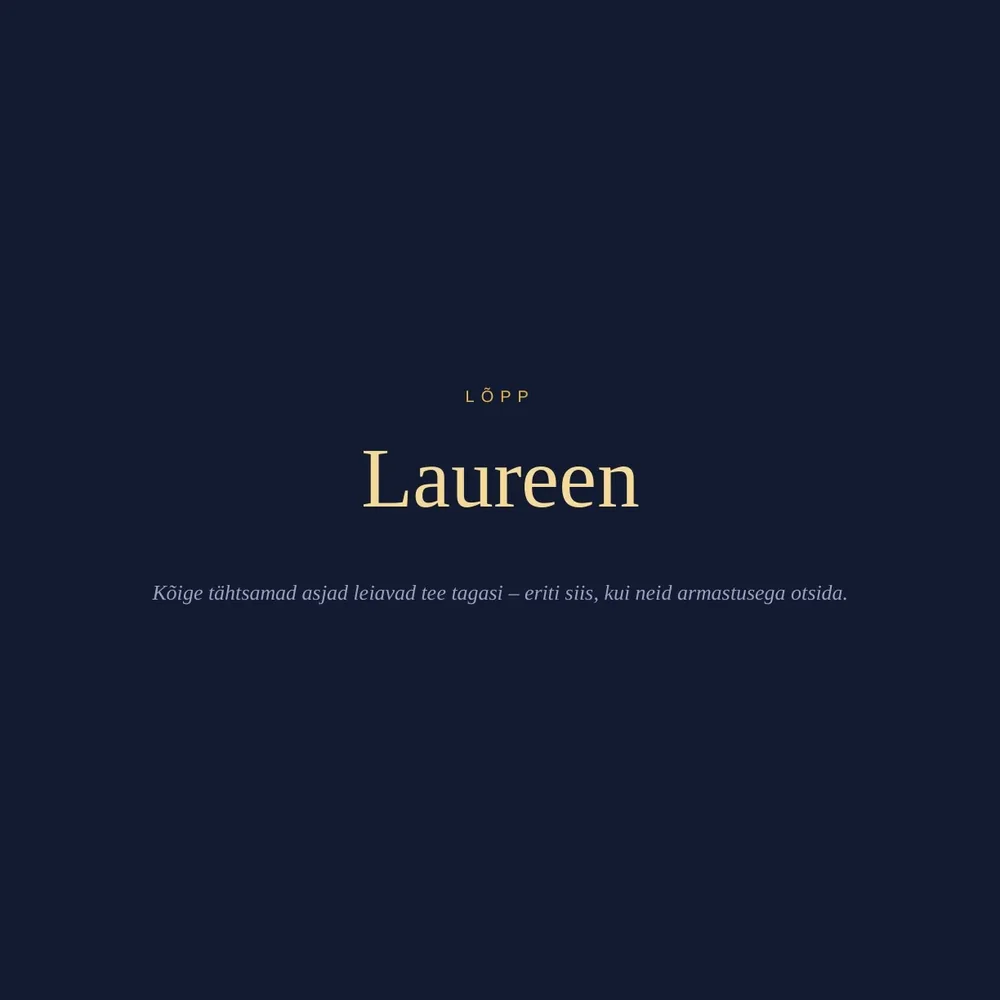 Laureeni raamat — lõpp